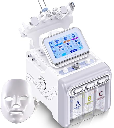 7 in 1 Facial Hydrogen Oxygen Beauty Machine with Mask, Multifunctional Face Skin Care Device, Wrinkle Reduction & Hydration, At-Home Spa Treatment (Grey)