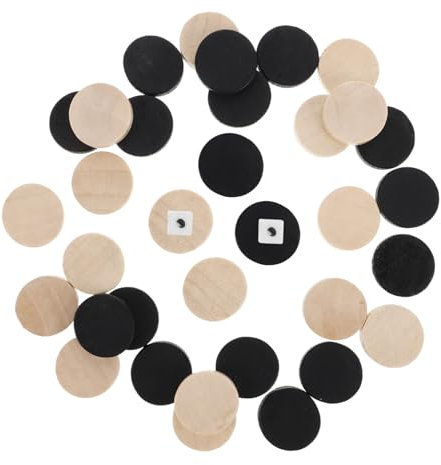 TOYANDONA 30stücke Teiliges Schach Backgammon Spielsteine Aus Natürlichem Holz Runde Holzspielsteine Für Brettspiele Praktische Ersatzspielsteine Für Schach Backgammon-Spiel