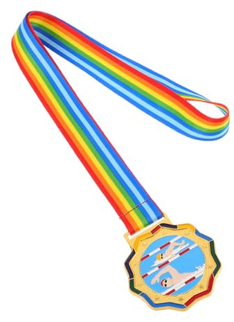 BESTonZON Goldene Schwimm-medaillen Aus Metall Für Junge Mädchen Mit Halsbändern Langlebige Sieger-auszeichnungen Für Schwimmwettbewerbe Erinnerungsmedaillen Für Junge Mädchen Und Jungen