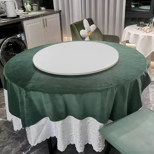 Grande piatto girevole in legno da 101,6 cm, vassoio rotante resistente per cucina, tavolo da pranzo o piano di lavoro, piatto da portata girevole a 360°, centrotavola perfetto (bianco B)