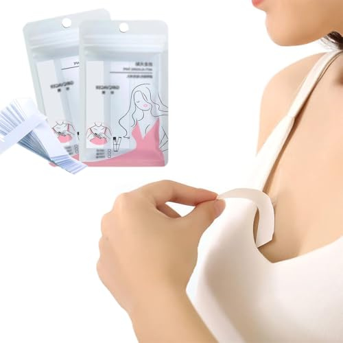 WUSJCOF 144 pièces Fashion Tape double face, bande adhésive pour vêtements et peau, Garment Tape, bande pour soutien-gorge, Clothing Accessoire pour vêtements de soirée et chemises (85x18MM)