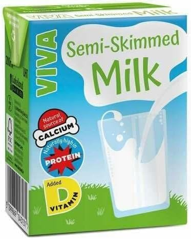 VIva Semi Skimmed Milk 200ml x 27 | Nutritious & Delicious Low-Fat Dairy Milk | Perfect for Drinking, Cooking & Cereal | Balanced Nutrition & Creamy Taste