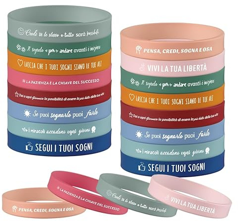 Yuecda Bracciale motivazionale in Italiano, regalo motivante per adolescenti, studenti e colleghi, ideale per compleanni ed eventi(40)