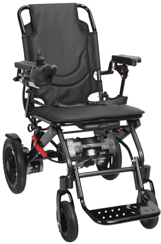 Folding Electric Wheelchair for Adults – Lightweight 23kg Mobility Scooter Chair with 500W Dual Motors, Hand Brake, Anti-Tilt Rear, Foldable Power Chair for Seniors and Elderly