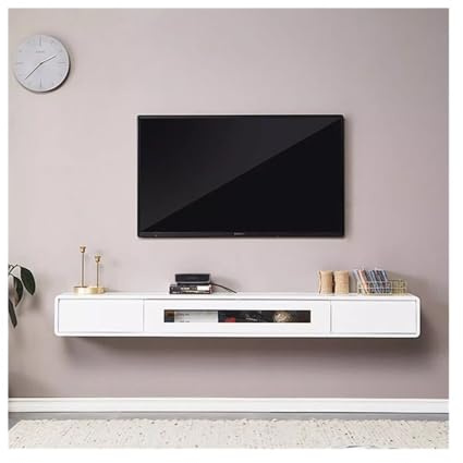 Lizhuzhuzs28 Moderne Étagère Flottante for Meuble TV avec tiroirs, for Salon et Salle à Manger Console(Blanc,Petit)