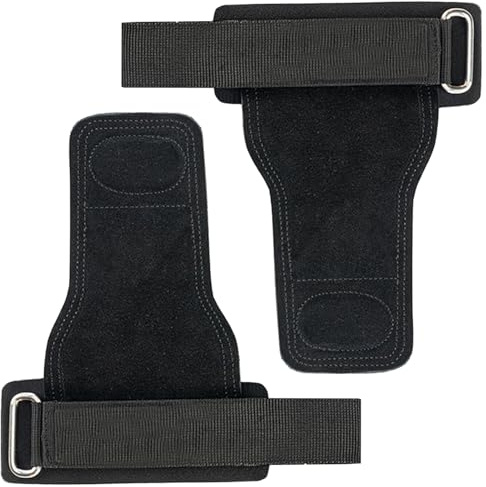 XoeLLe Zughilfen Krafttraining Rutschfest Fitgriff Zughilfen Gym Zubehör Zughilfen aus Doppellagigem Rindsleder Handgelenkschutz Lifting Straps für Bodybuilding, Gewichtheben, Krafttraining