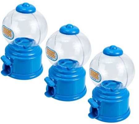 jojofuny Lot de 3 Distributeurs Automatiques de Bonbons Miniatures en Plastique Bleu, Jouets Interactifs pour Garçon et Filles, Tirelires Compactes pour Fêtes D’anniversaire et Décorations