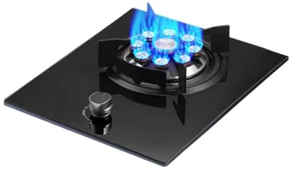 Cuisinière À Gaz À Un Brûleur, 5,2 KW, 9 Cavités, À Feu Vif, Avec Support À Casseroles En Fonte Et Verre Trempé, Kit D'alimentation En Gaz NG/GPL Et Protection(NG)