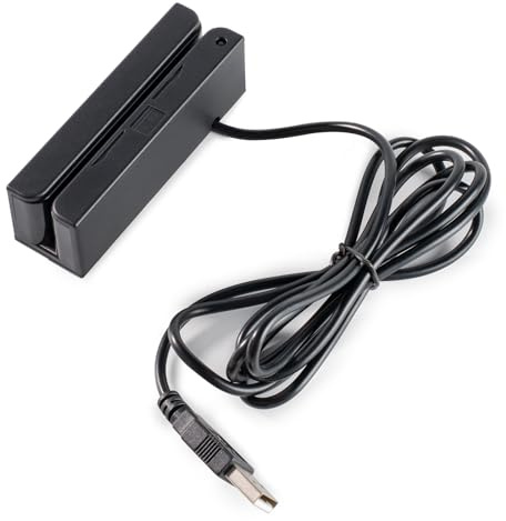 Mini MSR90-USB Lector de Tarjetas de crédito de Banda magnética Cuenta con un zumbador, capacidades de adquisición de Datos Altos/Bajos de 3 Pistas y es Adecuado para POS, Control de Acceso.