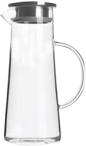 HYTROVE Bouteille D'eau Grosse Capacité Transparente en Verre Borosilicaté Résistante Chaleur 1450ml Sécurisé et Solide pour Usage Domestique