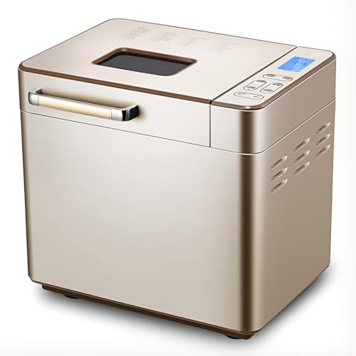 Máquina Para Hacer Pan Inteligente Automática de 800 W, Amasado y Fermentación de Masa con 24 Configuraciones de Programa, Temporizador de 13 Horas y Mantenimiento Caliente de 1 Hora, 3 Cortezas