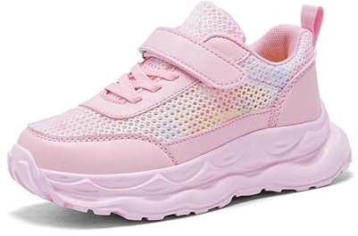 Generisch Breathable Mesh Trainers for Girls with Glitter Design - Lightweight Comfortable Everyday Running Shoes for School Leisure in Four Seasons