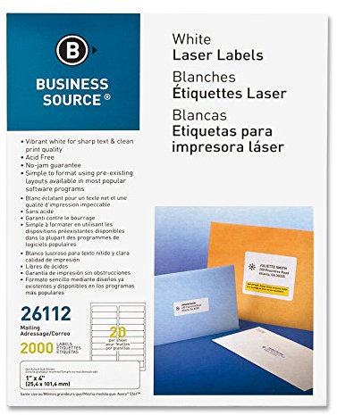 Business Source™ Adress-Etiketten, hochwertig, 2000 Stück