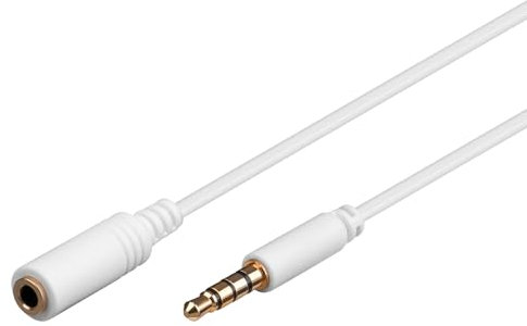 Goobay 62362 AUX Verlängerungskabel – Audiokabel – Verbindungskabel – Klinkenkabel – Klinke 3,5mm Stecker (4-Pin, Stereo) > Buchse 3,5 mm Stecker (4-Pin, Stereo)