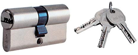 Iseo Zylinder zentriert 56 mm 28-28 Doppelprofil, Silber, mittel