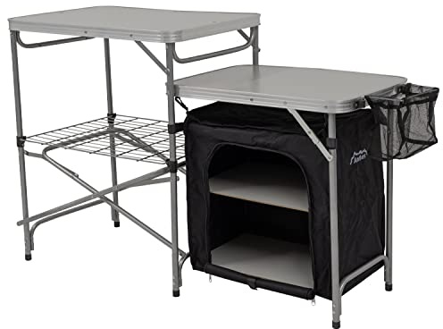 Andes Camping Field Kitchen Worktop Table Stand With Cupboard
