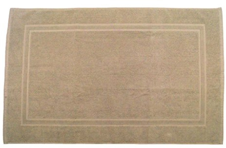 Julie Julsen Badvorleger 70 x 120 cm Premium Qualität 900 gm2 in aktuellen Farben und 4 Größen aus Baumwolle Badematte Badteppich Duschvorleger Design Doppel Rahmen Sand