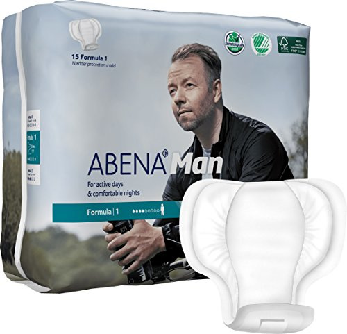 Abena Man Formel 1 Inkontinenzeinlagen für Herren, Eco-Labeled Herren-Inkontinenzeinlagen, extra Schutz, atmungsaktiv und bequem mit schneller Absorption, diskret – 450 ml Saugfähigkeit, 12 x 15 Stück