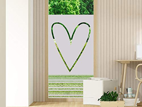 GRAZDesign Milchglas Folie Sichtschutz Streifen - für Glastür oder Duschwände Fensterfolie/Motiv: Herz mit Streifen für Schlafzimmer / 80x100cm Breite x Höhe