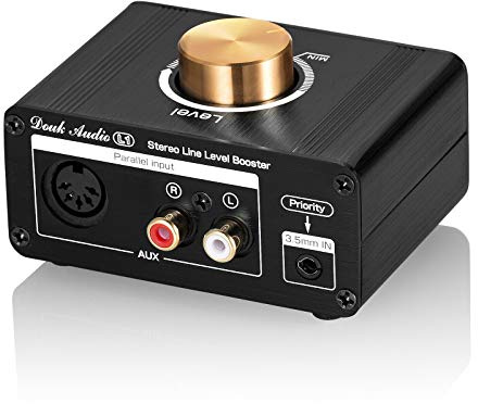 Douk Audio Mini Stereo Line Level Booster Förstärkare Ljud Preamp för MP3, iPod, iPad, iPhone, 20dB förstärkning volymkontroll
