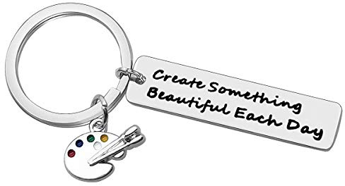 Huwujiu Artist Keyring Gifts Painter Gifts Keyring Art Student Gift Art Teacher Gift Christmas Birthday Gift Artist Gifts for Women Men Girls Boys