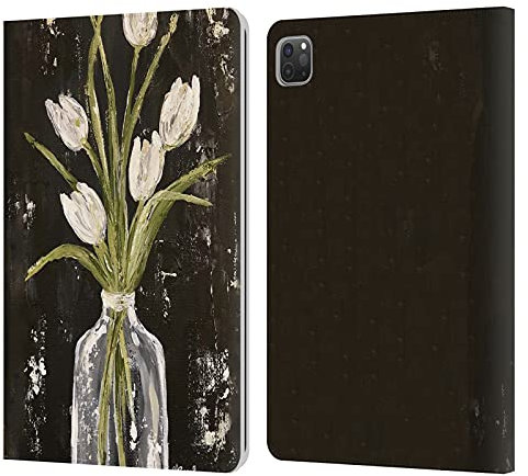 Head Case Designs Officially Licensed Haley Bush White Tulips In Glass Jar Floral Painting Leather Wallet Case Compatible With Apple iPad Pro 11 2020/2021 / 2022