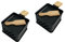 WEB2O Raclette à la Kerze – Set mit 2 einzelnen Pfannen + 2 Holzspatel
