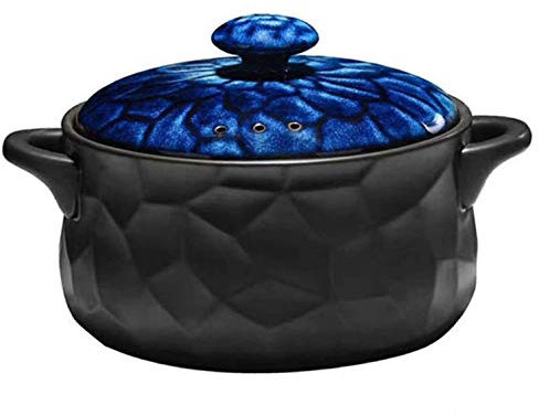 SMSOM Cazuela de Porcelana Fina Resistente al Calor/Olla de Arcilla/Olla de Barro, Bandeja Antiadherente no tóxica con inducción de Tapa (Size : 6L)