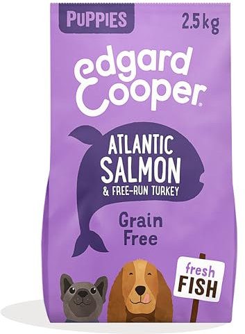 Edgard & Cooper Trockenfutter für Hunde, Welpen, natürlich, getreidefrei, 2,5 kg, frischer Lachs & Truthahn, leicht verdaulich, gesunde Ernährung, schmackhaft und ausgewogen