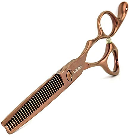 Ciseaux à effiler professionnels de 15,2 cm - Ciseaux de barbier 440C - Bord convexe - KINSARO pour coiffeur ou usage domestique