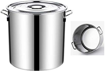 WHLMYH POT Zuppiera con coperchio, in acciaio inox, per preparare la casa, a conduzione rapida del calore, facile da pulire, 20 cm, argento, 30 cm, 30 cm e 30 cm