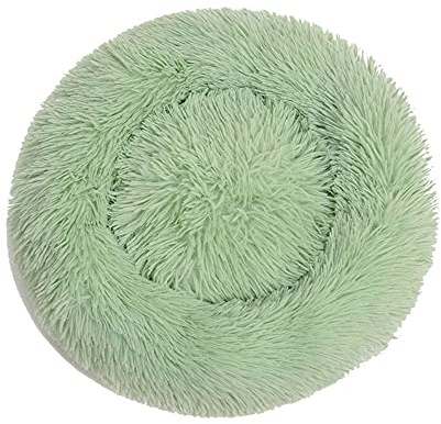 Chickw1 Rund Hundebett für Hunde und Katzen, Warm Weich Katzenbett Donut Plüsches Bett, Waschbar rutschfest Base Haustierbett für Kleine, Mittelgroße und Große Hunde (70CM,Grün)