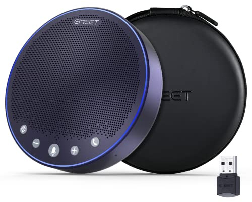 EMEET M3 Conference Speaker and Microphone, Zoom Certified Bluetooth Speakerphone with 4 AI Mics 360° Voice Pickup, 18H Talk Time, USB 2.0&Bluetooth 5.0 with Daisy Chain for 20 People for Zoom Teams