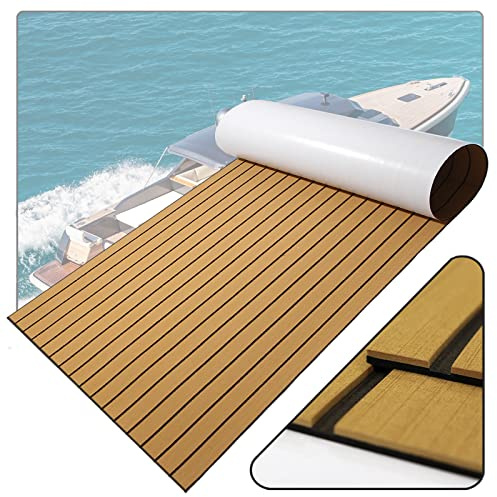 Inflatelines Suelo para Barco, Suelo Teca Barco, Hoja de Cubierta de yate, Teca Sintetica Barco, EVA para Barco para Yates, para Kayak, Barco de Motor, Pisos de RV, Piscina (240 x 90cm)