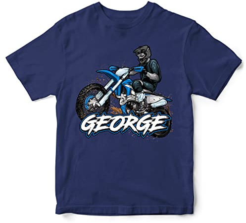 Personalised Dirt Bike T Shirt Kids, Motorbike Tshirts for Boys and Girls, Tee for Children who Love Motorbikes, Birthday Ideas, Party Outfits