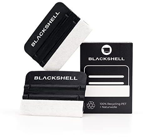 Blackshell® 2er Set Rakel für Folie - bestehend aus Recycling PET - Filz aus natürlicher Wolle - Filzrakel für Folie Profi Rakel zum Verkleben von Folien - Folierungs Werkzeug, Rakel für Fensterfolie