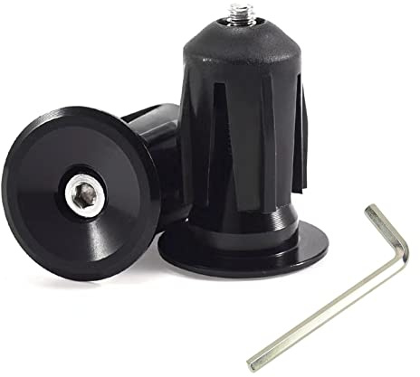 SHULLIN 2 Stück Lenkerendkappen Aluminium Lenker Endkappen Fahrrad Lenkerstopfen Endstopfen Fahrradgriffe Stecker Bar End Plugs Fahrradlenker-Endstopfen mit Inbusschlüssel für Fahrrad