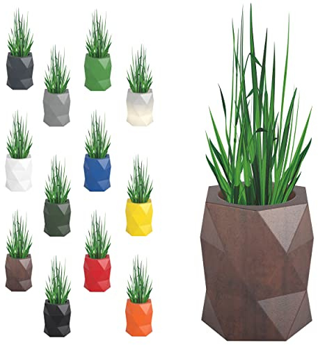 Monumo®️ Modena Blumentopf Groß XXL mit Innenkasten wetterfest, Blumenständer für Garten, Pflanzentopf für Balkon, moderner Blumenvase, Blumenkübel, viele Farben (46 cm x 46 cm x 54 cm, Cortenstahl)