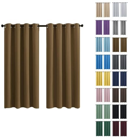 Fliegengitter Rideau opaque, avec œillets - Thermique - Isolation acoustique - Décoration pour salon - 360 x 110 cm - Marron