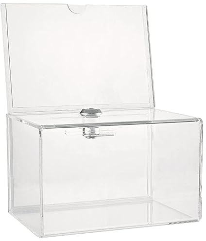 Cabilock Transparente Abstimmungsbox Mit Schloss 6.26X4.72X4.02 Abschließbare Spendenbox Aus Für Büro Veranstaltungen Vorschlagskasten Mit Einschub Für Flyer Und Karten
