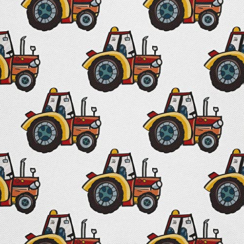 HEKO PANELS Oxford Meterware, wasserabweisend, Kinder Traktoren, 155x200 cm | Canvas-Stoff zum Nähen, Polyester Nähstoff, Möbelstoff, Dekostoff, blickdicht, für DIY-Projekte