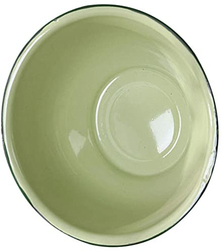 UPKOCH Enamel Bowl Vintage Retro Thicken Green Food Storage Basin for Soup Snack Kitchen Home Outdoor Camping