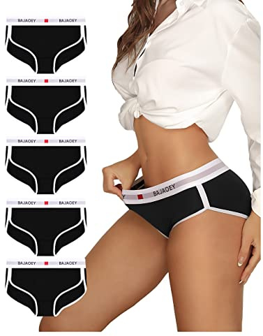 PHOLEEY Slip Unterhosen Damen Unterwäsche Feuchtigkeitsableitende Baumwolle Atmungsaktives Bikini Höschen für Frauen Weiche Bequeme Slips 5er-Pack, S, M, L