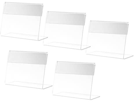 STOBOK 10 Stk Deckkarten Anzeigen Preisschilder Ein Rahmen Zeichen Geformter Schilderständer Preisanzeige Etikettenständer Für Den Einzelhandel Horizontale Darstellung Acryl Werberahmen