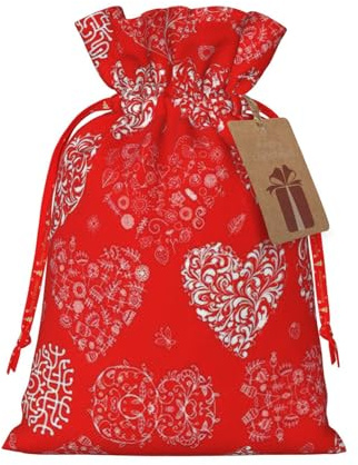 DURAGS Love Geschenktasche mit Kordelzug, schicke Stoff-Geschenktüte für Weihnachten – ideal für jeden Anlass