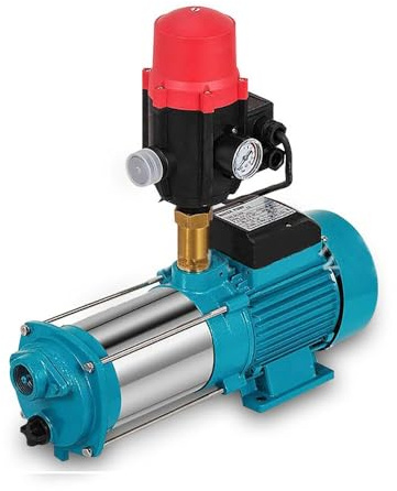 Pompa dell'acqua da giardino, 1300 W, autoadescante, albero in acciaio inox, max. 4000 l/h, interruttore di protezione del motore, IP44