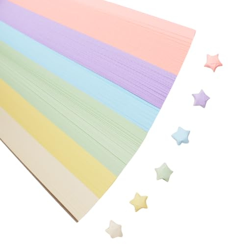 URROMA 2160 Pcs Star Paper Strips, 6 Colors Origami Stars Paper Strips Crafts Folding Lucky Strips for Crafts Folding School Teaching DIY Arts Projects Crafting Supplies