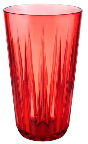 APS 10512 Trinkbecher CRYSTAL, 500 ml, Tritan, wiederverwenbar, bruchsicher, Made in Germany, rot