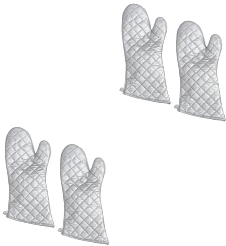 MAGICLULU 2paare Hitzebeständige Ofenhandschuhe Aus Baumwolle Mikrowellengeeignet Für Backen Und Kochen rutschfeste Grifffläche Maschinenwaschbar Große