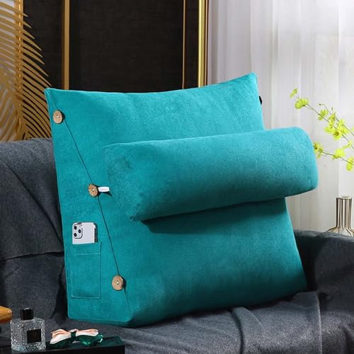 LINCYS Komfort-Bett-Keilkissen, dreieckiges Rückenstützkissen, weiches Rückenlehne-Bettkissen mit Reißverschlussbezug, Couch, abnehmbar,F,45 * 45 * 20
